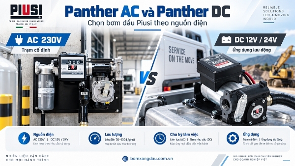 Panther AC và Panther DC khác nhau thế nào? Cách chọn bơm dầu Piusi theo nguồn điện